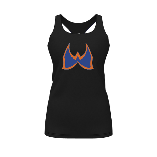 [CUS-DFW-RCBK-PER-BLK-FYS-LOGO1] Racerback Tank Top (Female Youth S, Black, Logo 1)