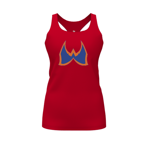 [FT0TRBRD-FYS-LOGO1] Decker Racerback Tank Top (Female Youth S, Red, Logo 1)