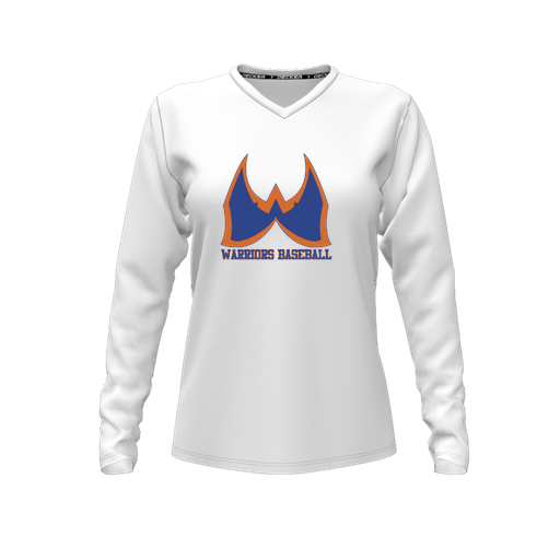 [CUS-DFW-TEES-CMF-VNK-LSL-WHT-FYXS-LOGO3] Comfort T-Shirt (Female Youth XS, White, V Neck, Logo 3, Long Sleeve)