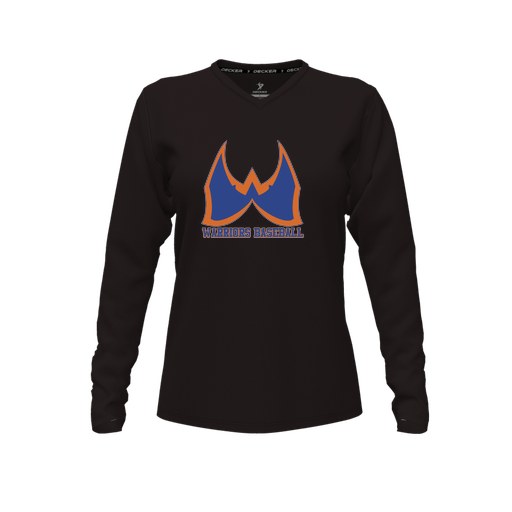 [CUS-DFW-TEES-CMF-VNK-LSL-BLK-FYXS-LOGO3] Decker Comfort T-Shirt (Female Youth XS, Black, V Neck, Logo 3, Long Sleeve)