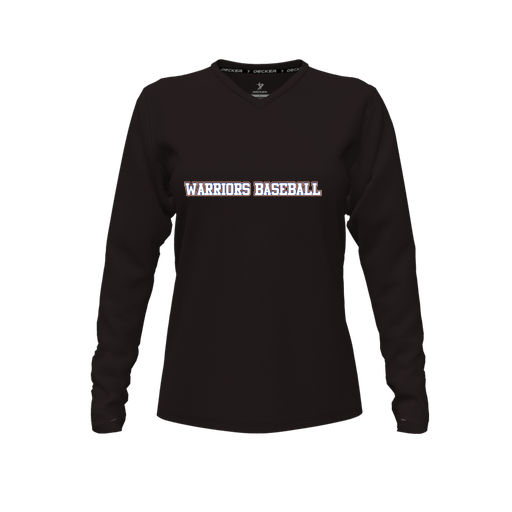 [CUS-DFW-TEES-PER-VNK-LSL-BLK-FYXS-LOGO2] Performance T-Shirt (Female Youth XS, Black, V Neck, Logo 2, Long Sleeve)