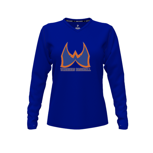 [FTLVPTRY-FYXS-LOGO3] Decker Performance T-Shirt (Female Youth XS, Royal, V Neck, Logo 3, Long Sleeve)