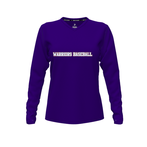 [FTLVPTPP-FYXS-LOGO2] Decker Performance T-Shirt (Female Youth XS, Purple, V Neck, Logo 2, Long Sleeve)