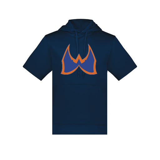 [6871.065.S-LOGO1] Men's Dri Fit Short Sleeve Hoodie (Adult S, Navy, Logo 1)