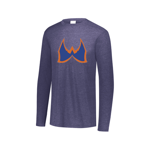 [FTLCUBNV-AXS-LOGO1] Decker Men's Tri-Blend T-Shirt - Long Sleeve (Adult XS, Navy, Logo 1)