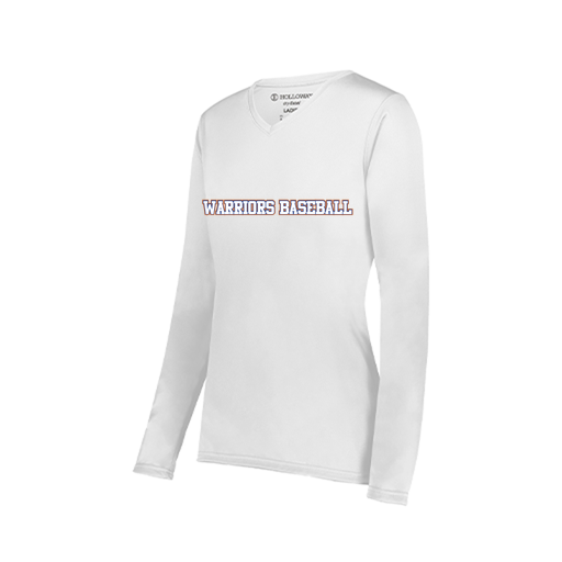 [222824.005.S-LOGO2] Ladies LS Smooth Sport Shirt (Female Adult S, White, Logo 2)