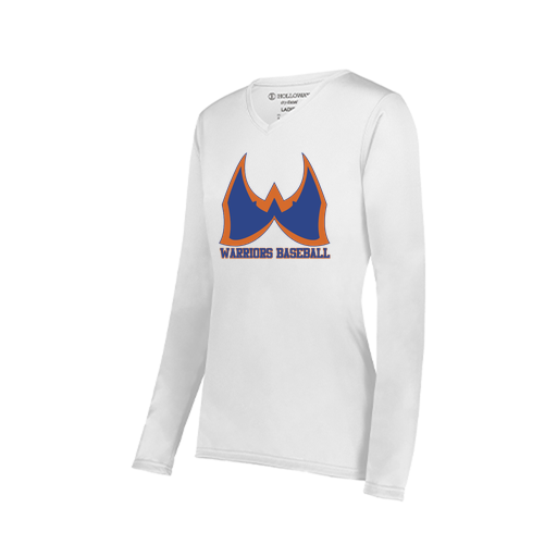 [222824.005.S-LOGO3] Ladies LS Smooth Sport Shirt (Female Adult S, White, Logo 3)
